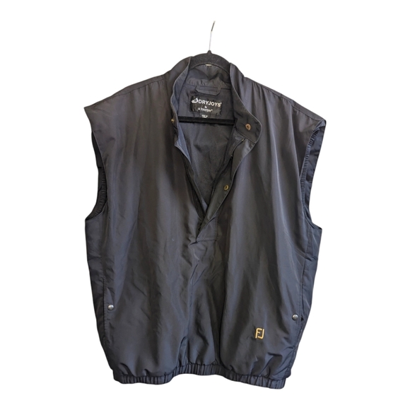 FOOTJOY DryJoys 1/4 SNAP & ZIP 100% Polyester L Black LINED VEST Wind & Rain - Picture 2 of 8